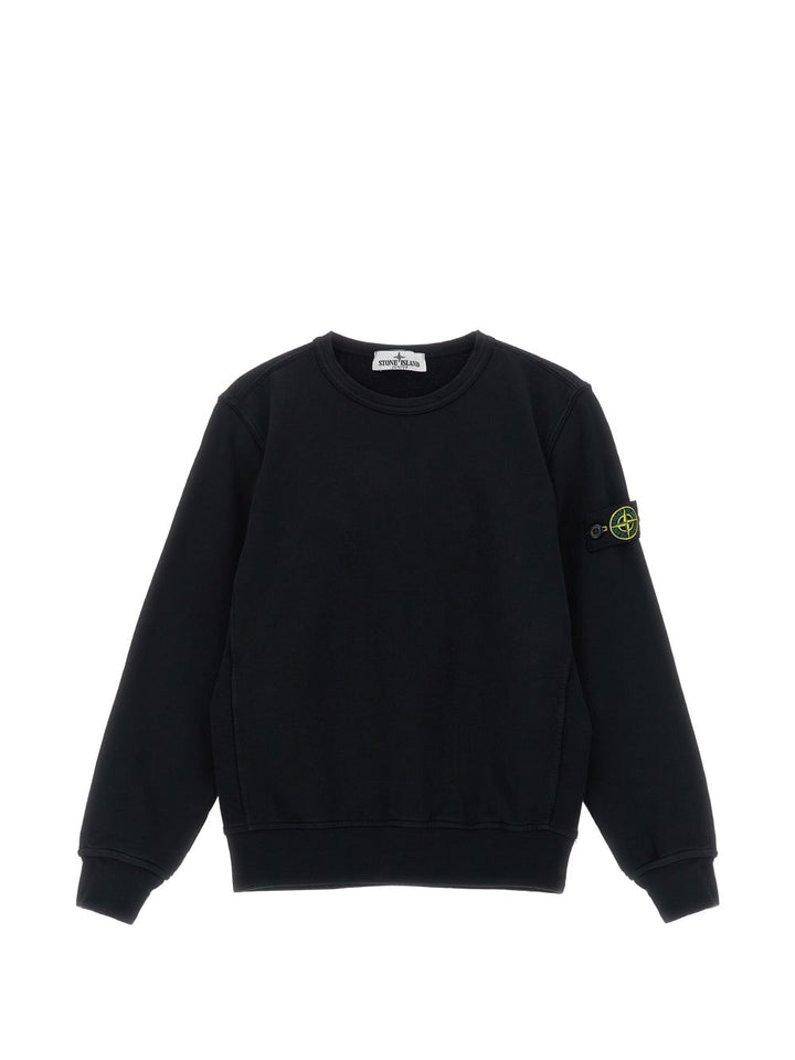 Felpa nera per bambino 66100005S0040 V0029 Stone Island Kids 
