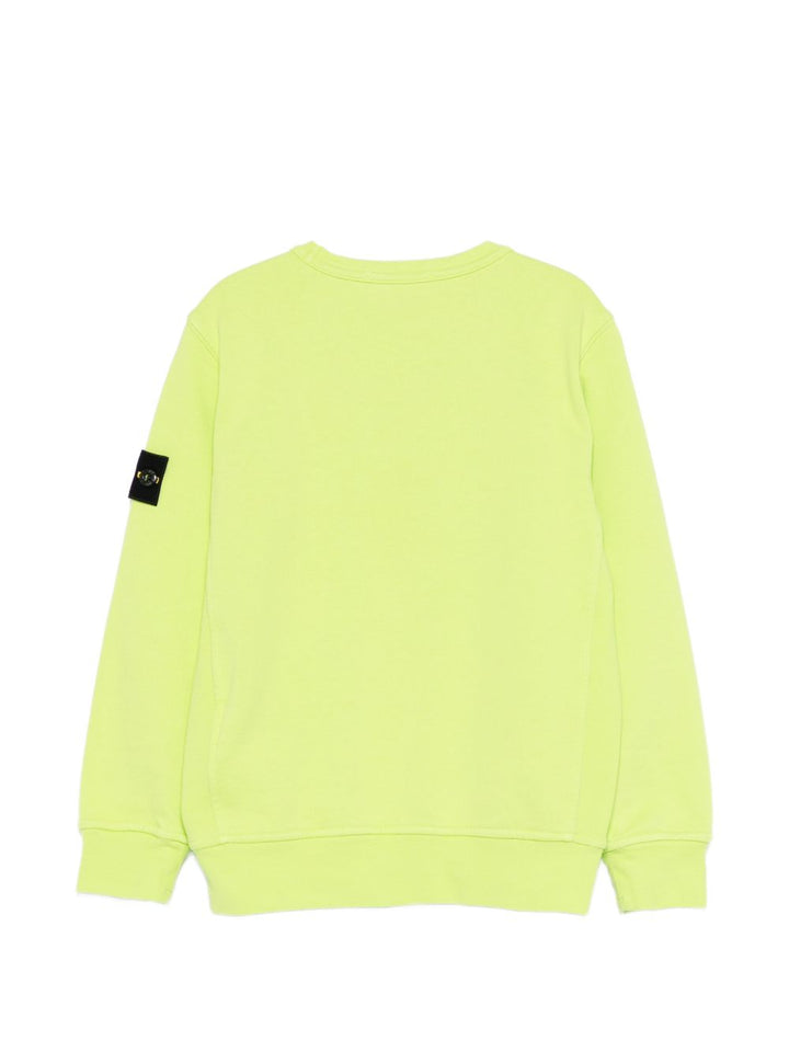 Felpa verde per bambino 66100005S0040 V005F Stone Island Kids 