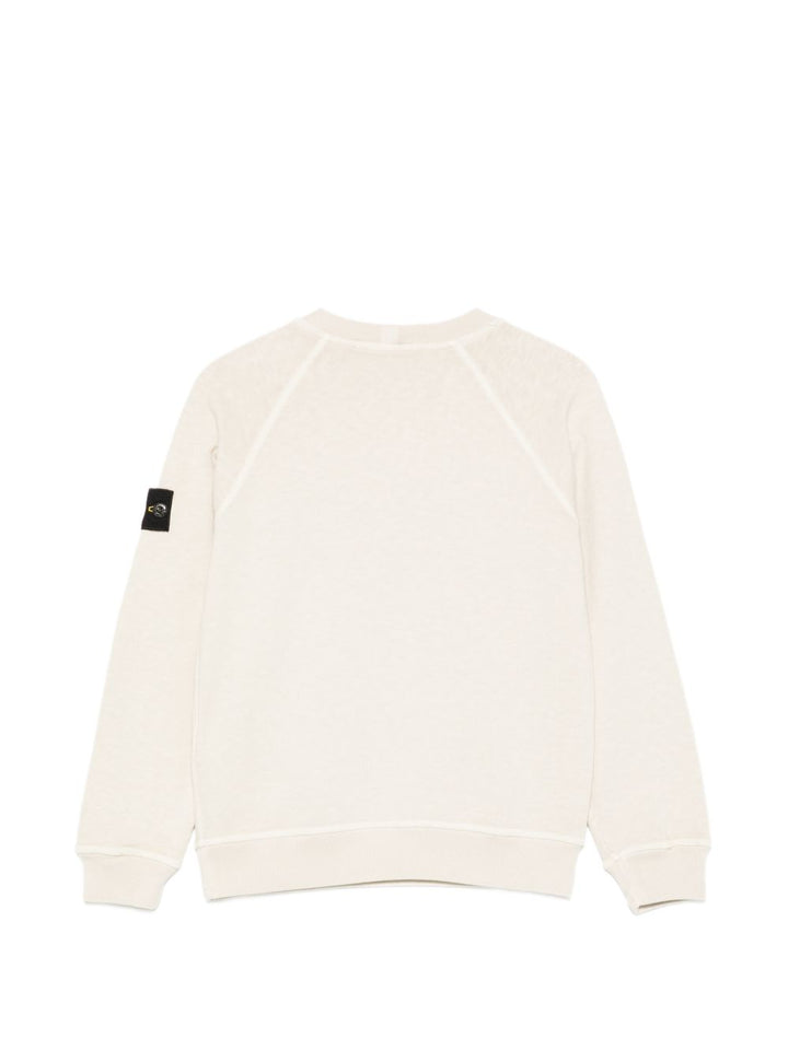 Felpa bianco sporco per bambino 66100012S0060 V0197 Stone Island Kids 