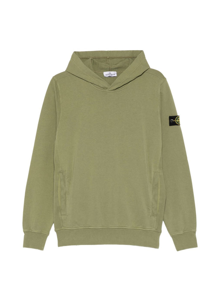 Felpa verde oliva per bambino 66100014S0040 V0058 Stone Island Kids 
