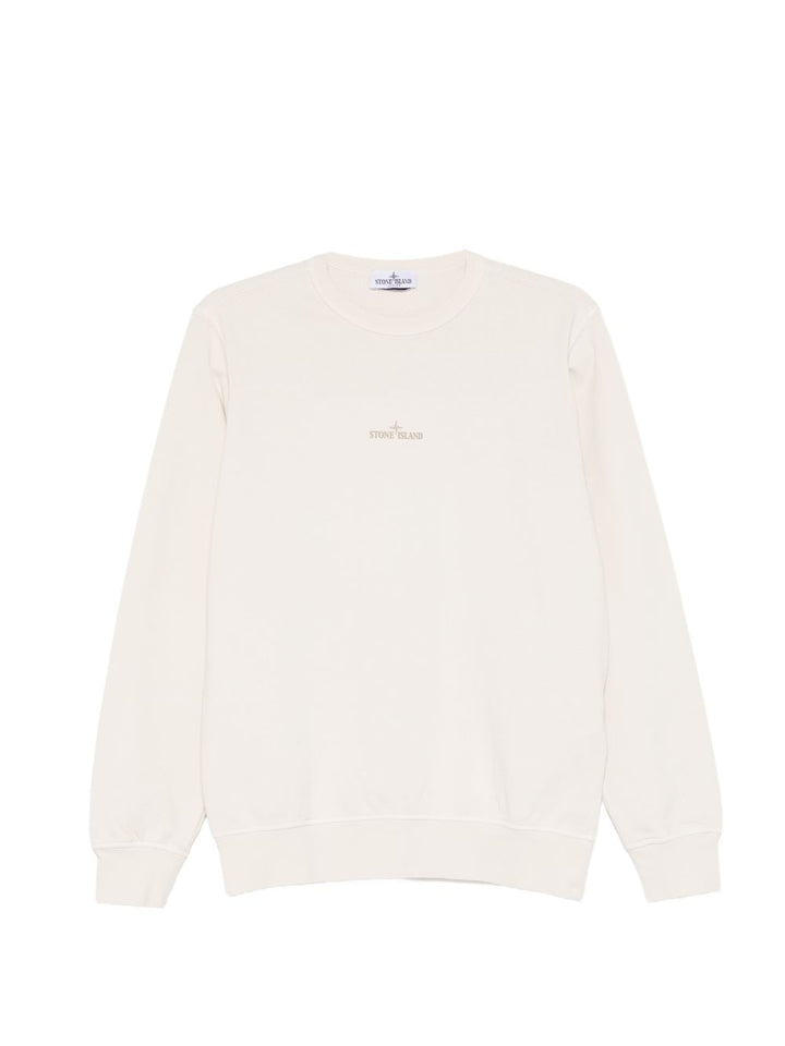 Felpa bianco sporco per bambino 66100018S0370 V0097 Stone Island Kids 