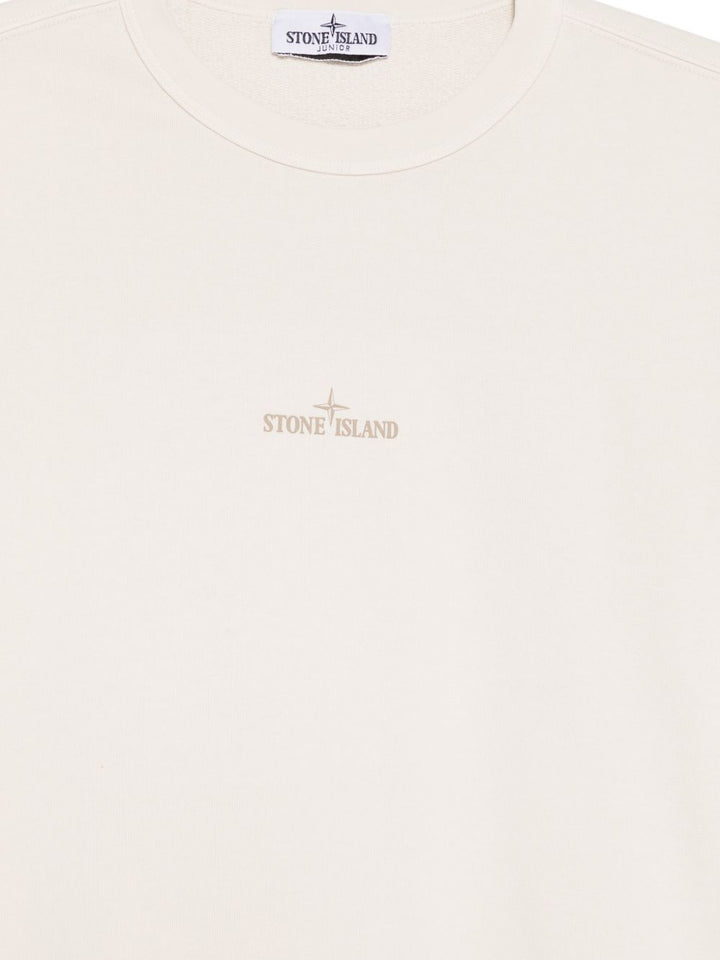 Felpa bianco sporco per bambino 66100018S0370 V0097 Stone Island Kids 