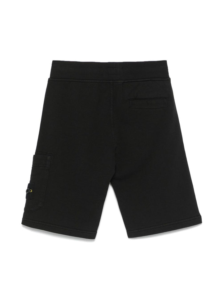 Bermuda nera per bambino 66200006S0040 V0029 Stone Island Kids 
