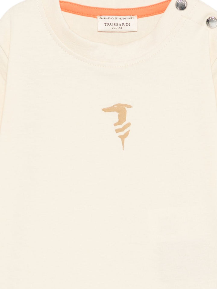 T-shirt beige per neonato TIP26048TS BEINEW Trussardi Kids 