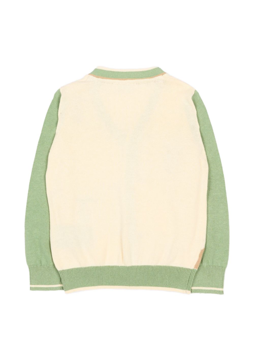 Cardigan verde/beige per neonato TIP26069CD GRE Trussardi Kids 