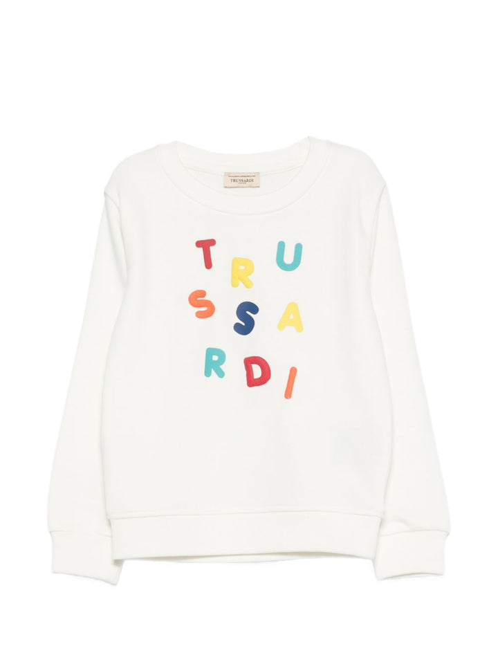 Felpa bianca per bambino TIP26084FEK O-W Trussardi Kids 