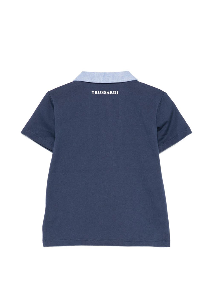 Polo blu/azzurro per bambino TIP26103POK BLU Trussardi Kids 