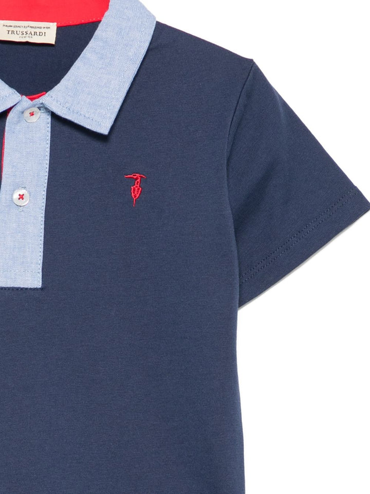 Polo blu/azzurro per bambino TIP26103POK BLU Trussardi Kids 