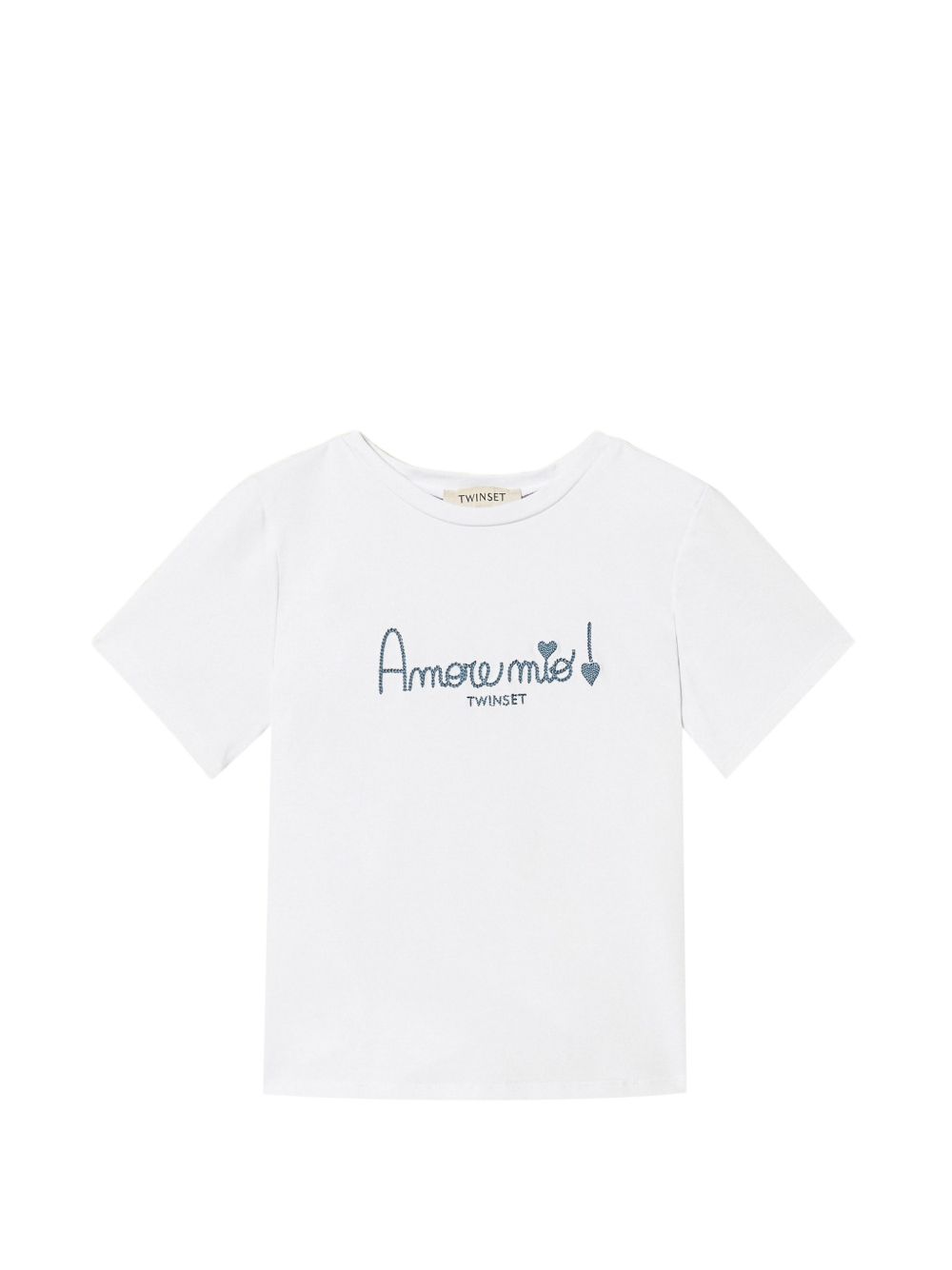 T-shirt bianco per bambina 261GB2181 13368 Twin Set 