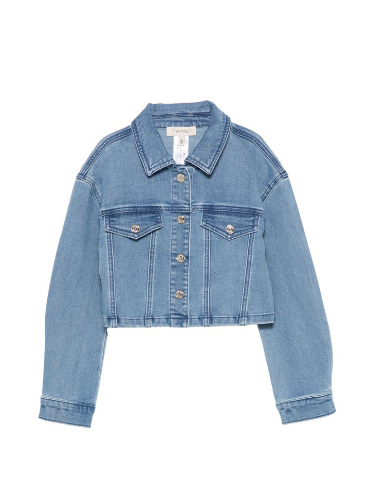 Giacca jeans blu per bambina 261GJ2080 03451 Twin Set 