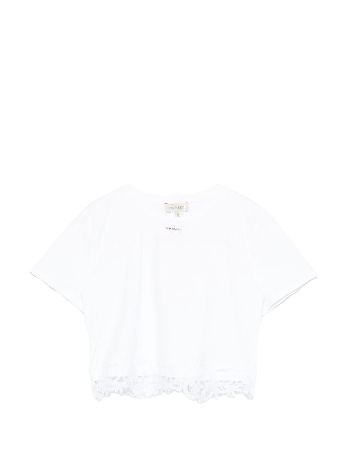 T-shirt bianca per bambina 261GJ2090 00526 Twin Set 