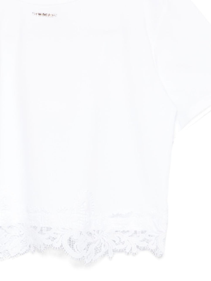 T-shirt bianca per bambina 261GJ2090 00526 Twin Set 