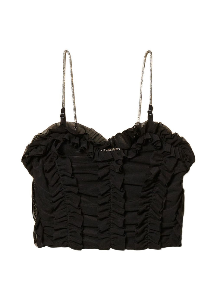 Top nero per bambina 261GJ2181 00006 Twin Set 