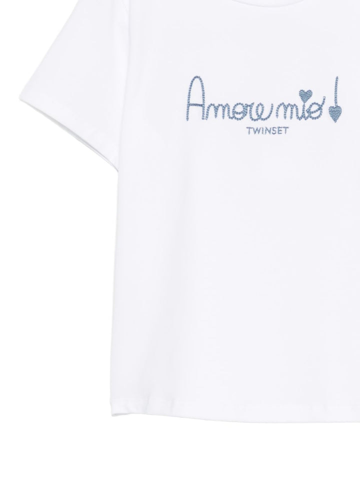 T-shirt bianca per bambina 261GJ2290 13368 Twin Set 