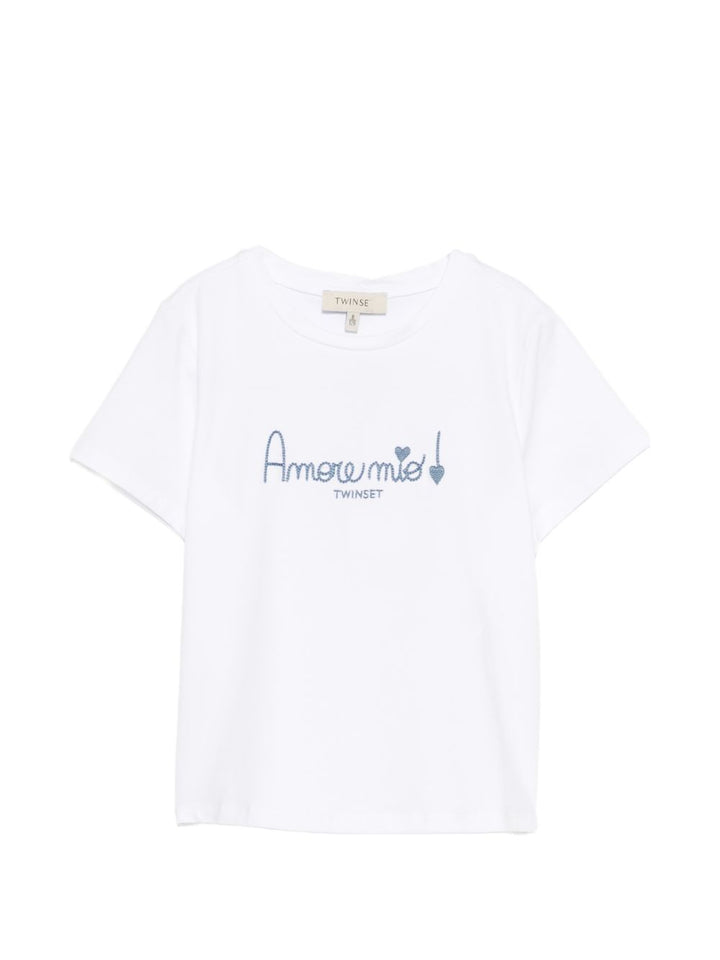 T-shirt bianca per bambina 261GJ2290 13368 Twin Set 