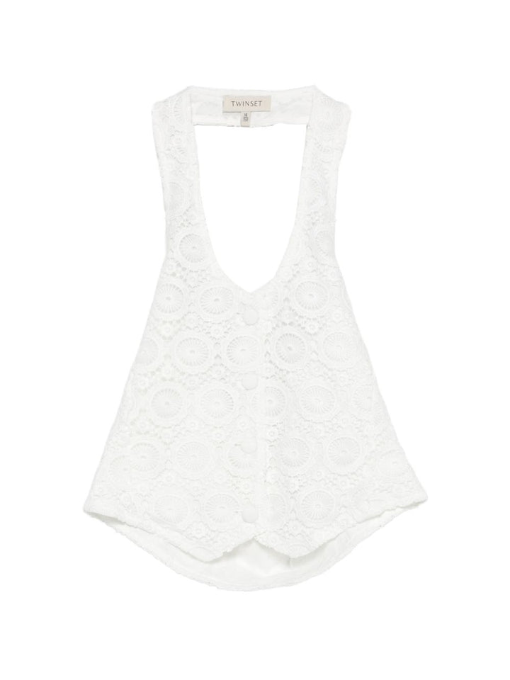 Top/gilet bianco per bambina 261GJ2Q20 00526 Twin Set 