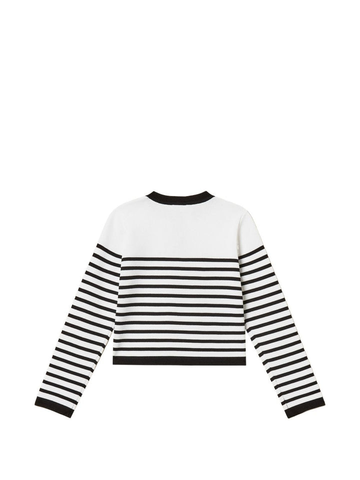 Cardigan bianco/nero per bambina 261GJ3060 11008 Twin Set 