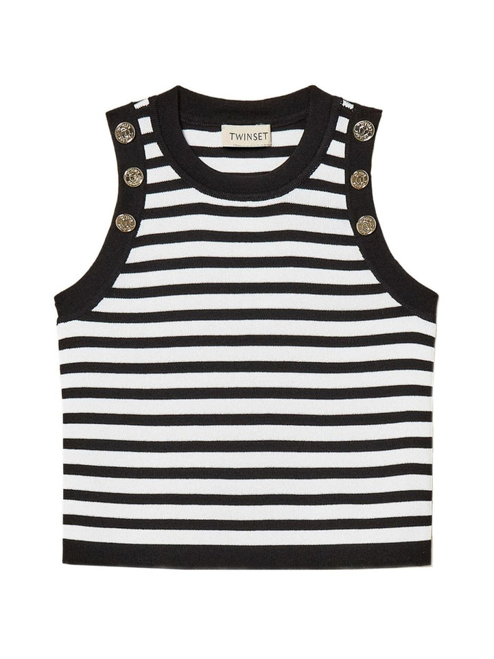 Top nero/bianco per bambina 261GJ3062 11008 Twin Set 