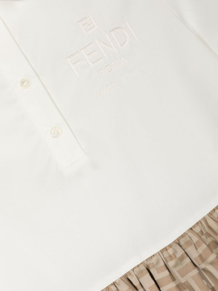 Abito bianco/beige per bambina JFB664ALO6 F1F4G Fendi Kids 