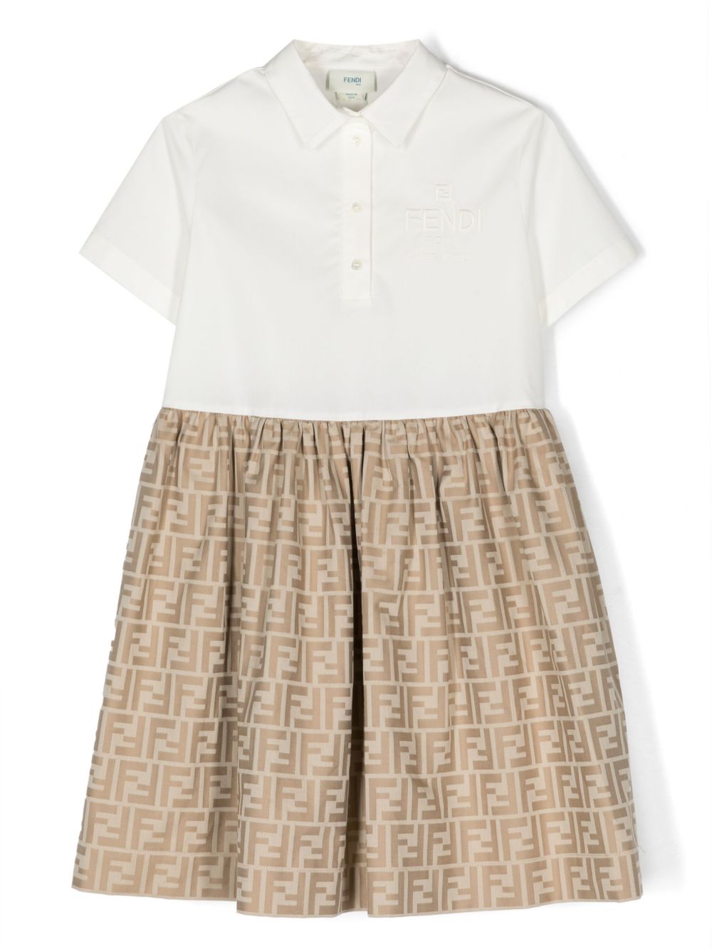 Abito bianco/beige per bambina JFB664ALO6 F1F4G Fendi Kids 