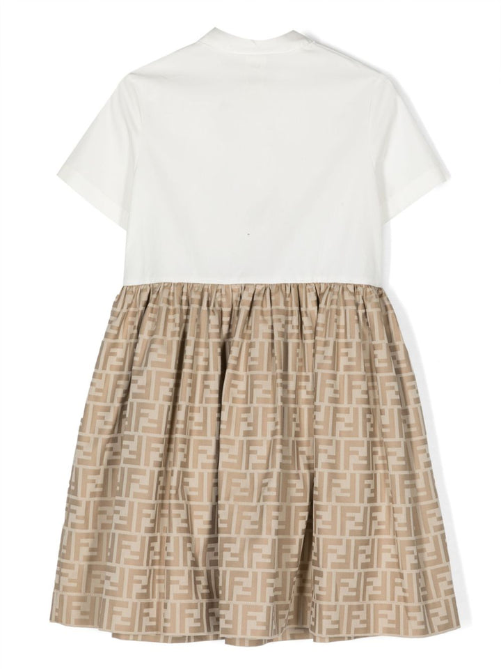 Abito bianco/beige per bambina JFB664ALO6 F1F4G Fendi Kids 