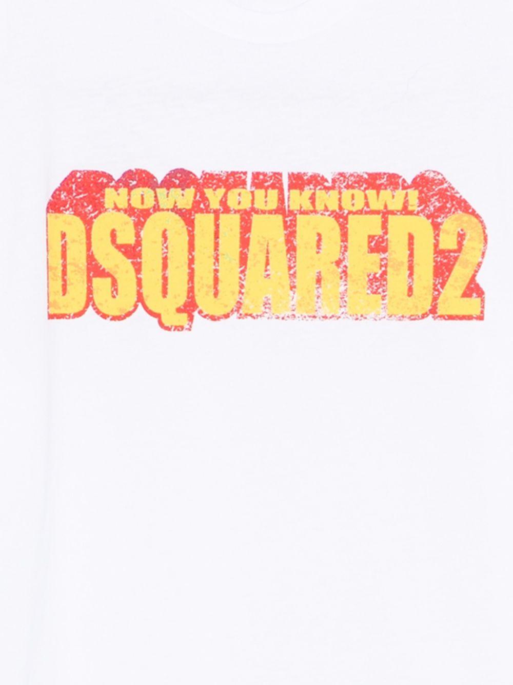 T-shirt bianca per bambino DQ3167D0ACD DQ100 Dsquared2 Kids 