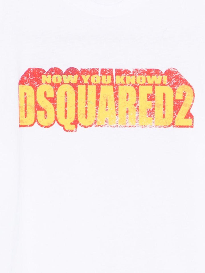 T-shirt bianca per bambino DQ3167D0ACD DQ100 Dsquared2 Kids 