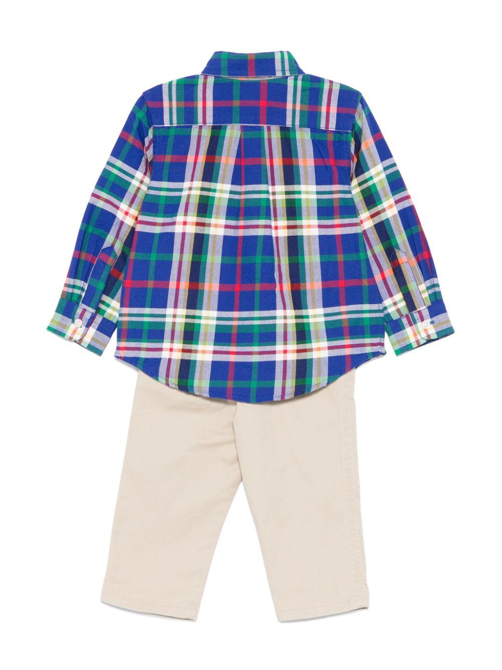 Royal blue/multicolor/beige baby set