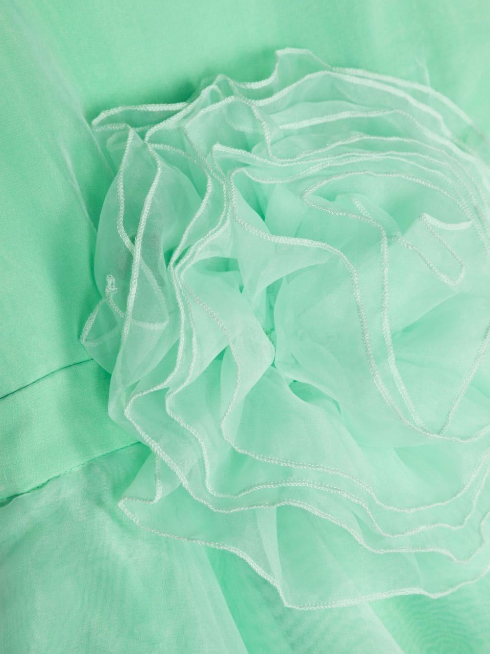 Abito verde per bambina con fiori