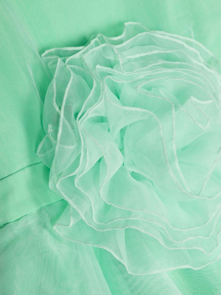 Abito verde per bambina con fiori