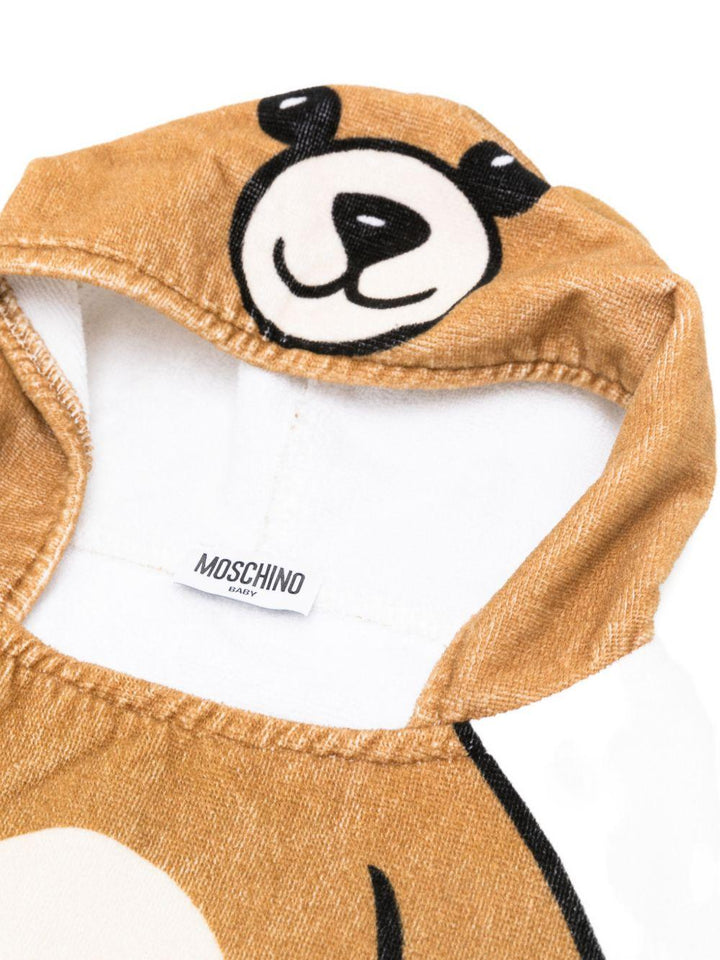 Accappatoio bianco/orso per neonato MUX05OLGA24 10101 Moschino Kids 