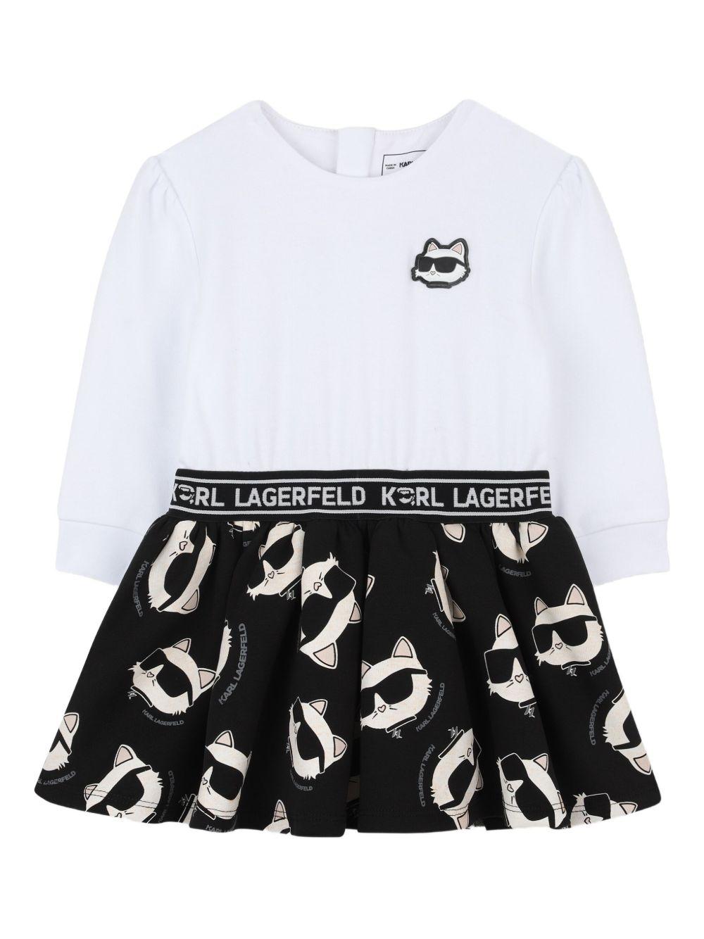 Abito nero/bianco per neonata Z30659 N50 Karl Lagerfeld Kids 