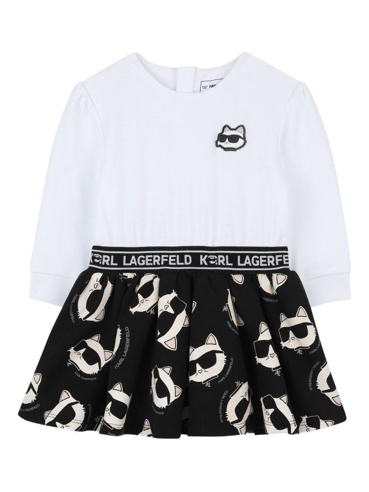 Abito nero/bianco per neonata Z30659 N50 Karl Lagerfeld Kids 