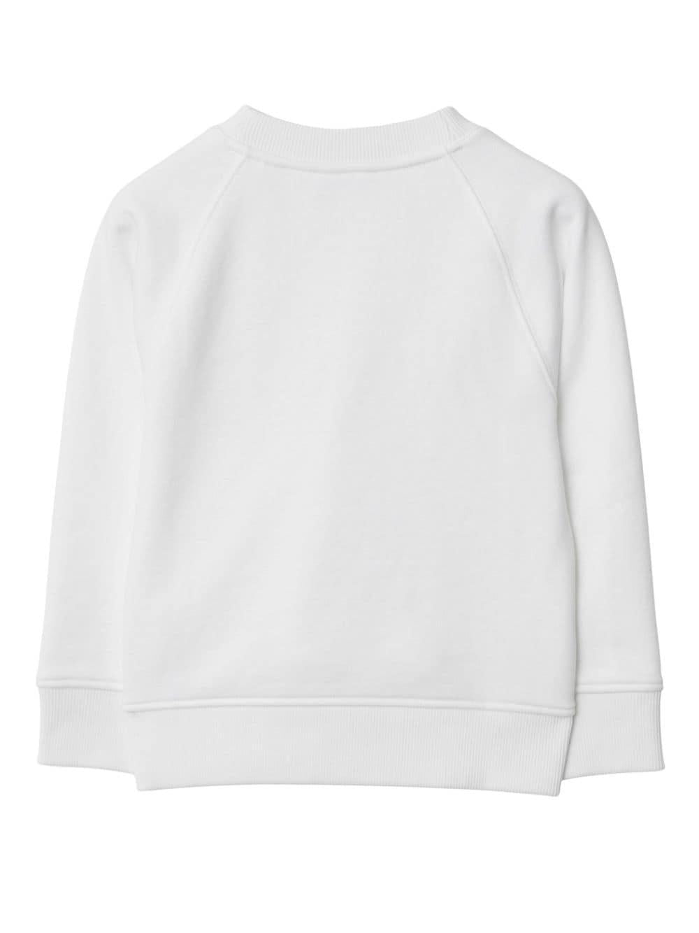Felpa bianco per bambino con stampa 8079788 A1464 Burberry Kids 