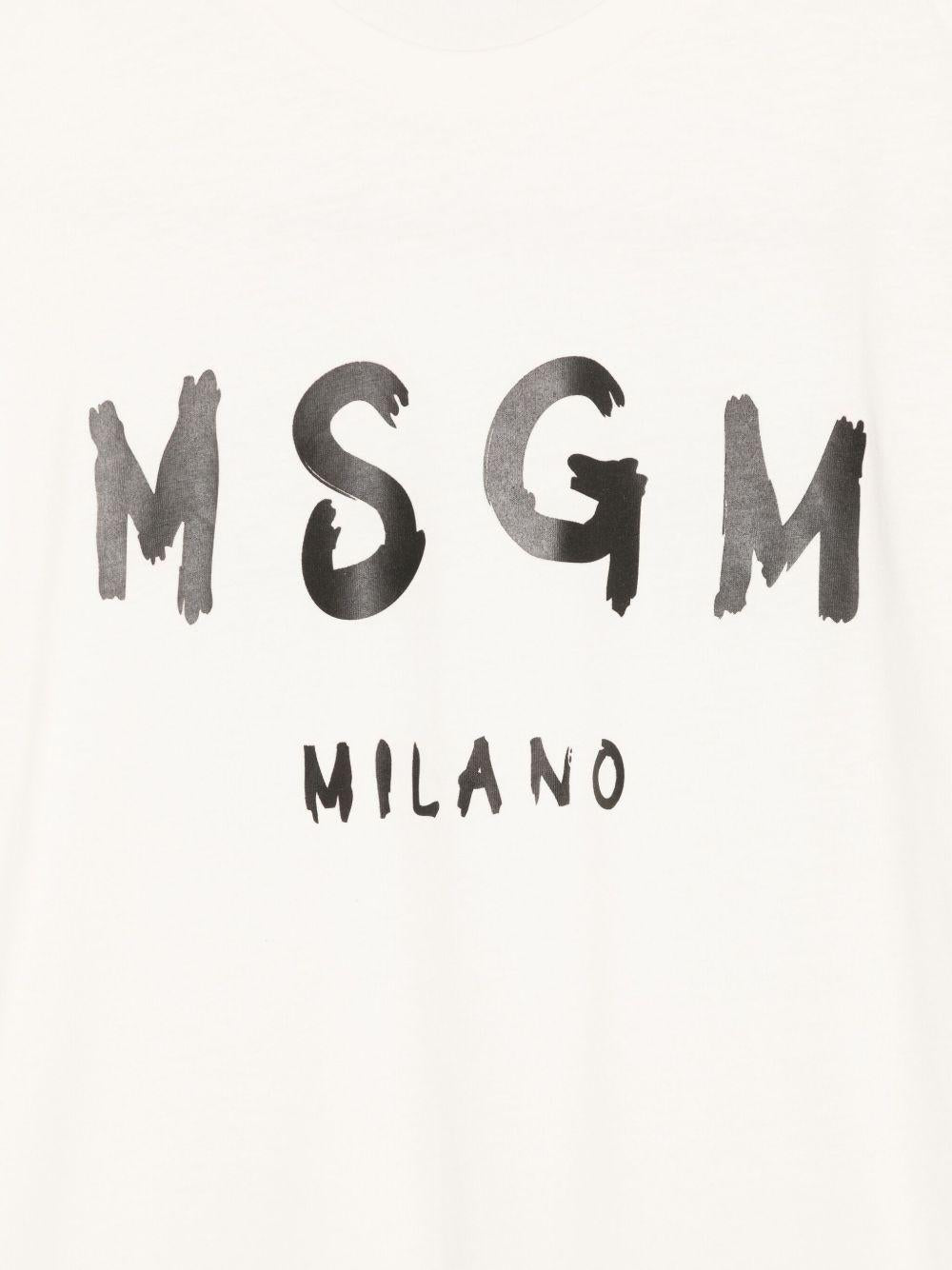 T-shirt crema per bambino F5MSJUTH007 013 Msgm Kids 