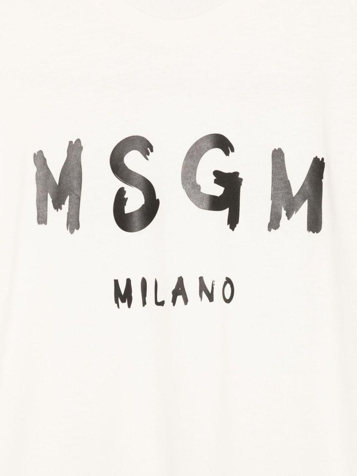 T-shirt crema per bambino F5MSJUTH007 013 Msgm Kids 