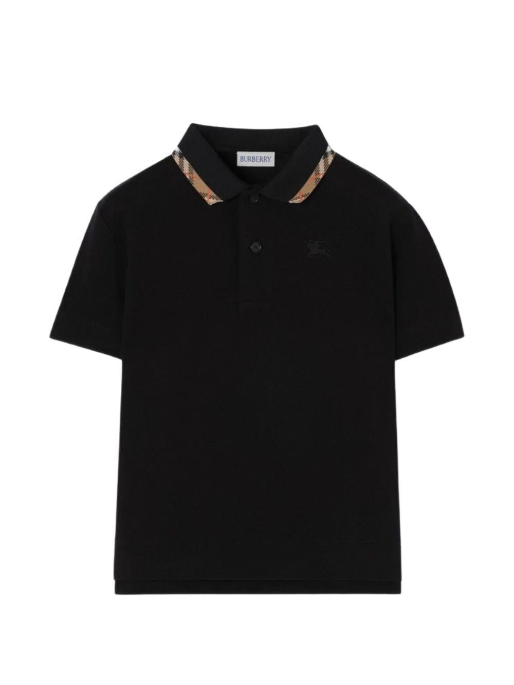 Polo nera per bambino 8126317 A1189 Burberry Kids 