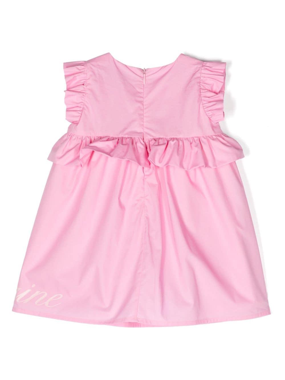 Abito rosa per neonata con fiocco