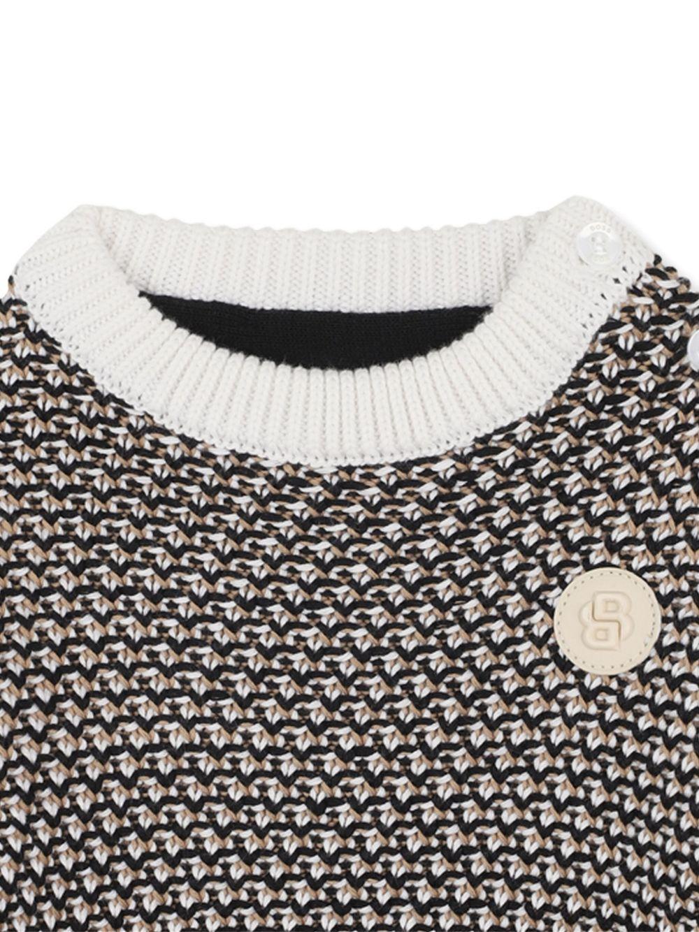 Maglione bianco/nero per neoanto J52453 09B Boss Kids 