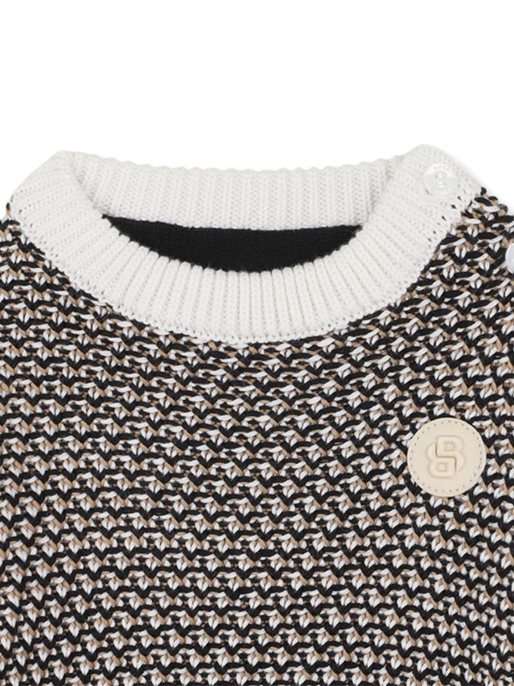 Maglione bianco/nero per neoanto J52453 09B Boss Kids 