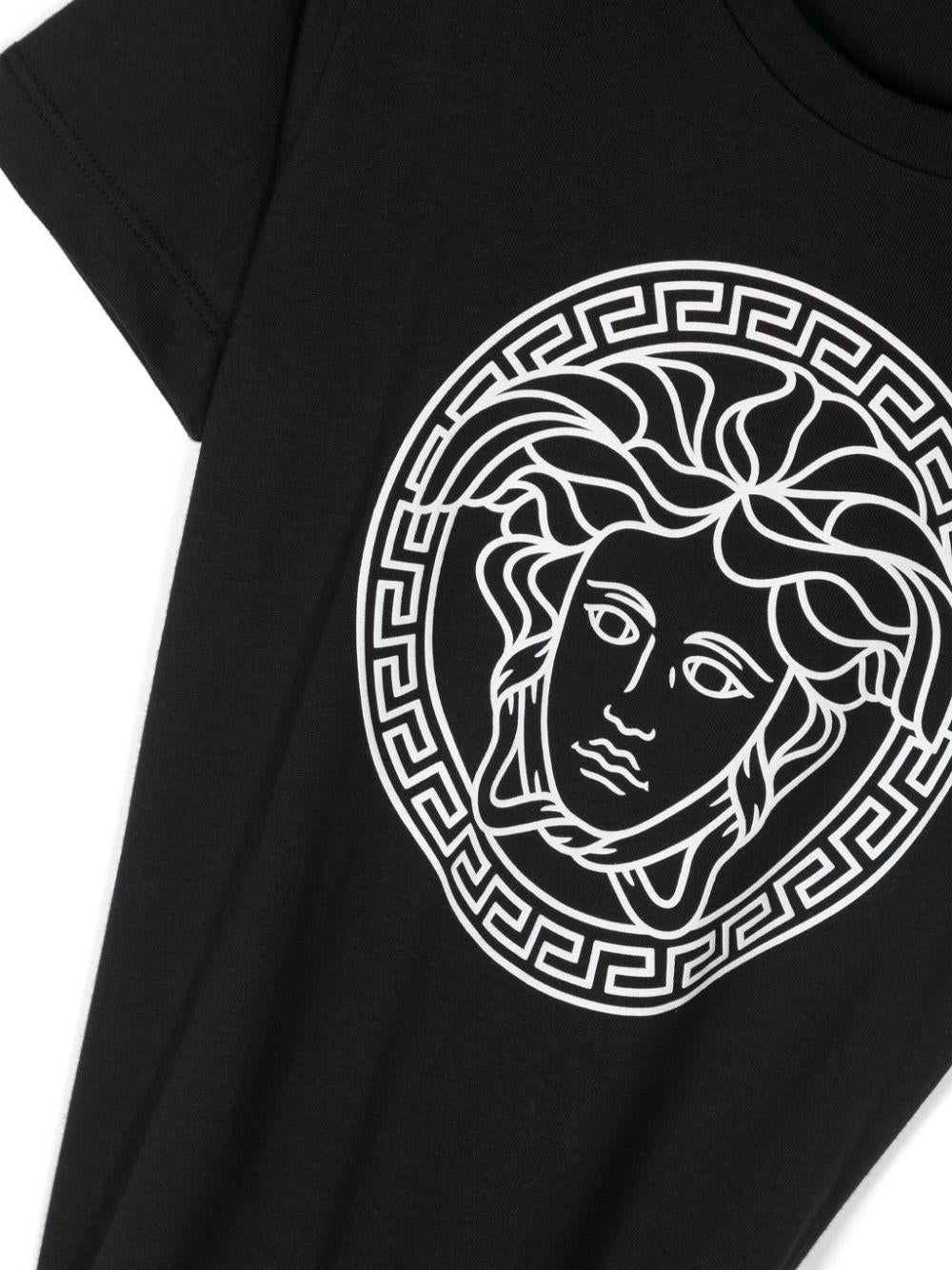 T-shirt nera per bambino con logo
