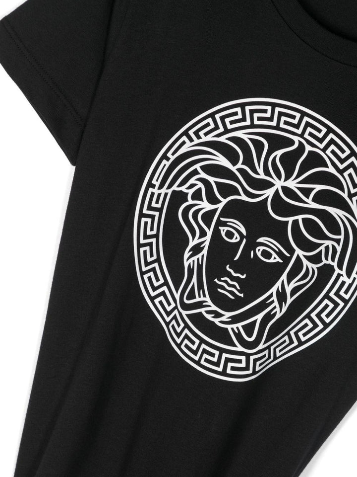 T-shirt nera per bambino con logo