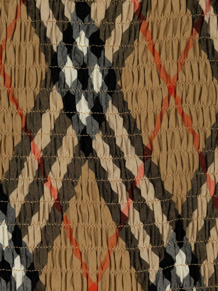 T-shirt marrone a quadri per bambina 8100073 B9368 Burberry Kids 