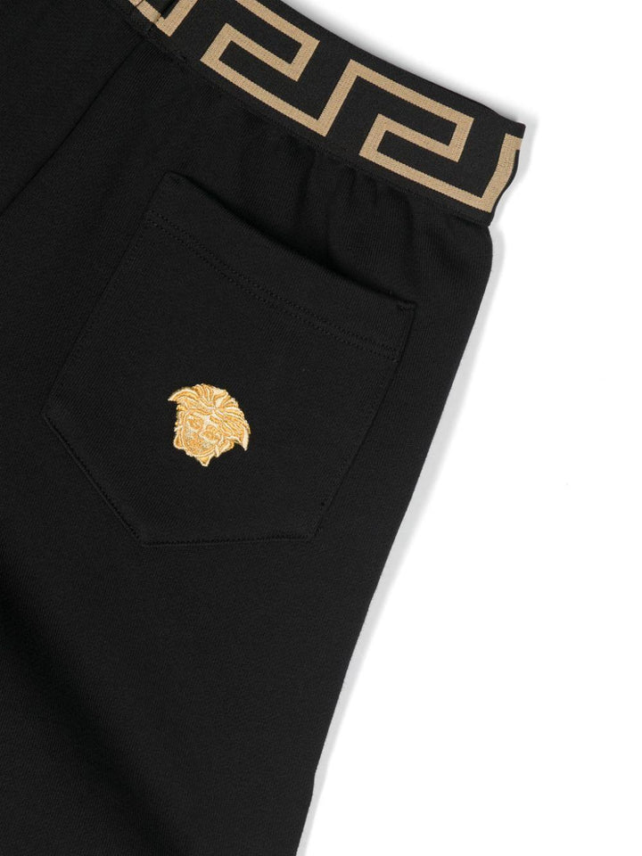 Black Bermuda shorts for boys with logo