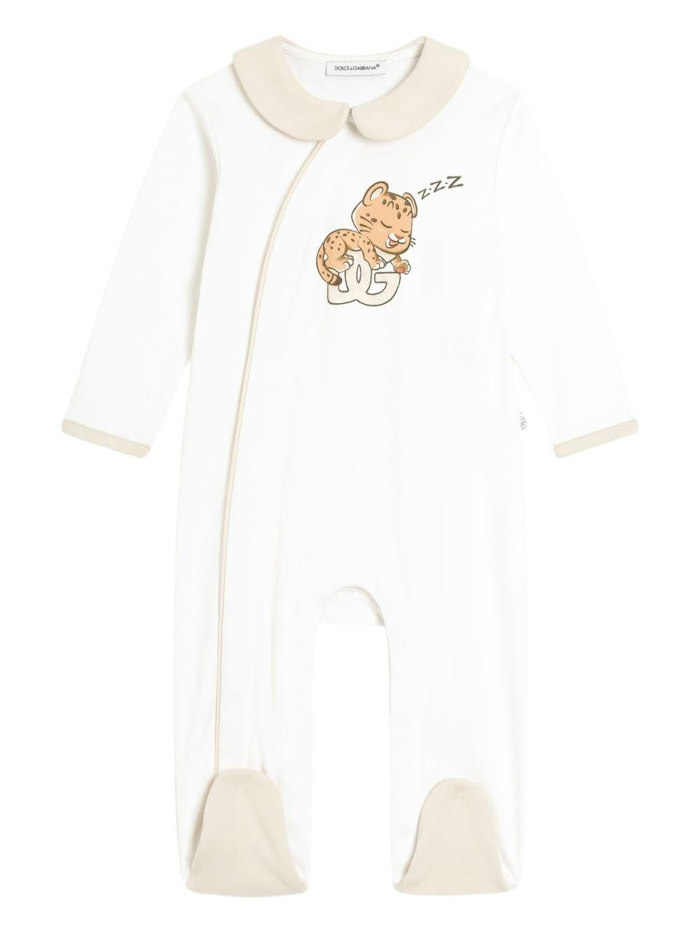 Tutina bianca/beige per neonata L1JOBSG7PNL S9000 Dolce & Gabbana Kids 