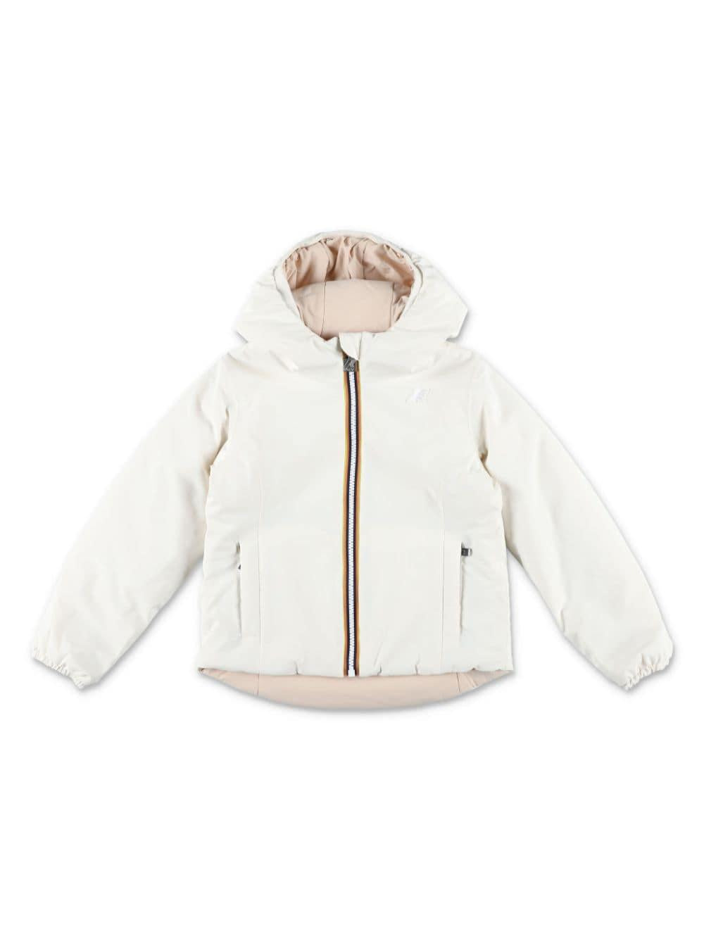 White/light pink jacket for girls with logo
