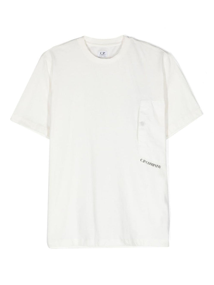 White t-shirt for boys with logo