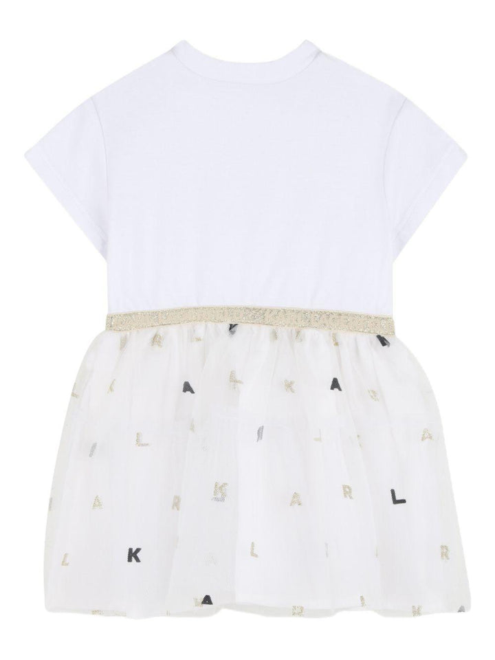 Abito bianco/nero/oro per neonata Z31043 N01 Karl Lagerfeld Kids 