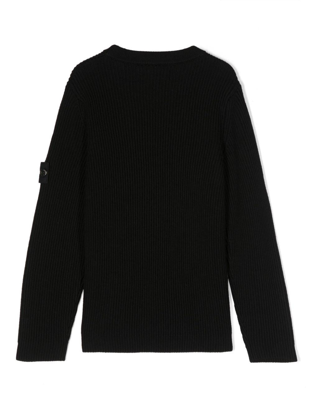 Black sweater for boys with logo