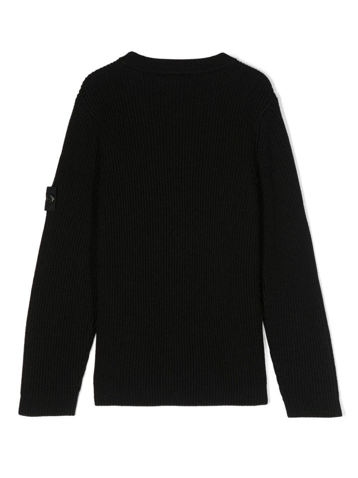 Black sweater for boys with logo